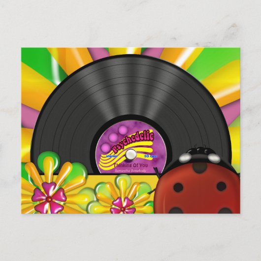 Psychedelic Vinyl Record persoonlijke Briefkaarten (Voorkant)
