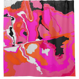 Psychedelic Vivid: Neon digitale kunst. Douchegordijn