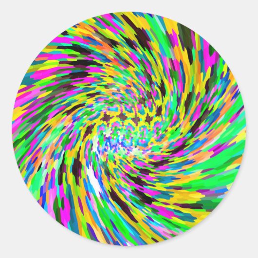Psychedelic vortex ronde sticker (Voorkant)