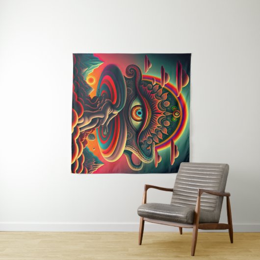 Psychedelic Wall Tapestry Wandkleed (In Situ (horizontaal))
