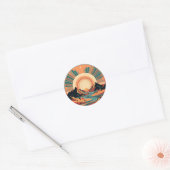 Psychedelic Waterfall Ronde Sticker (Envelop)