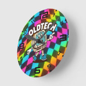 Psychedelic Waves Optical Illusion Clock Ronde Klok (Hoek)