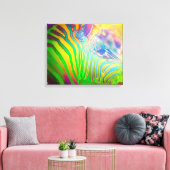 Psychedelic Wild Life Zebra Canvas Afdruk (Insitu (Woonkamer))