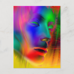 Psychedelic Woman Face Briefkaart
