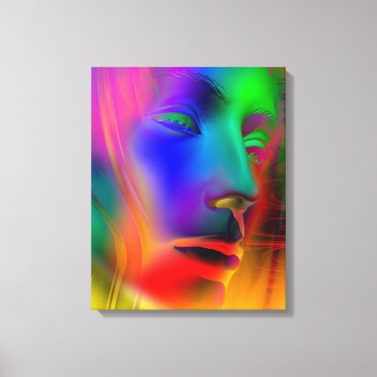 Psychedelic Woman Face Canvas Afdruk (Voorkant)