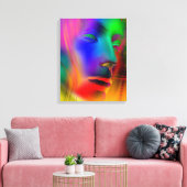 Psychedelic Woman Face Canvas Afdruk (Insitu (Woonkamer))