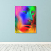 Psychedelic Woman Face Canvas Afdruk (Insitu (Houten vloer))