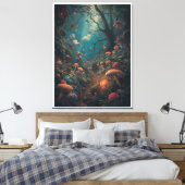 Psychedelic woodland canvas print (Insitu (Slaapkamer))