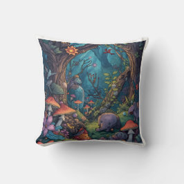 Psychedelic woodland cushion kussen