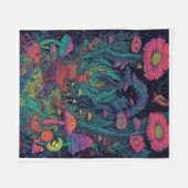 Psychedelic woodland fleece blanket deken (Voorkant (Horizontaal))
