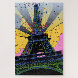 Psychedelic World: Eiffeltoren, Parijs, Frankrijk Legpuzzel