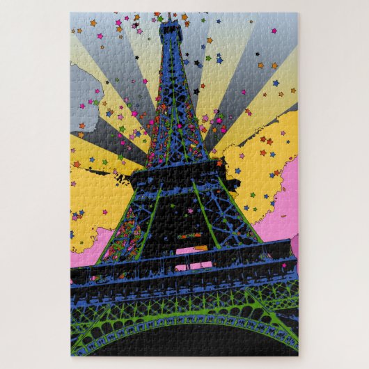 Psychedelic World: Eiffeltoren, Parijs, Frankrijk  Legpuzzel (Verticaal)