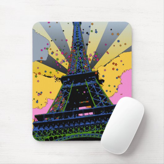 Psychedelic World: Eiffeltoren, Parijs, Frankrijk  Muismat (Met muis)