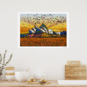 Psychedelic World: Sydney Skyline A1 Poster (Keuken)