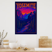 Psychedelic Yosemite Poster (Keuken)