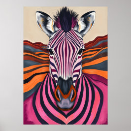 Psychedelic Zebra Stripes – Pop Art Safari Poster
