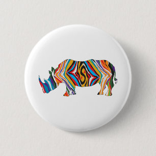 Psychedelic-Zebra-Unicorn Ronde Button 5,7 Cm