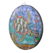 Psychedelic Zee Turtle Seahorse Art Dartbord (Voorkant Rechts)