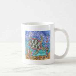 Psychedelic Zee Turtle Seahorse Art Koffiemok