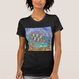 Psychedelic Zee Turtle Seahorse Art T-shirt