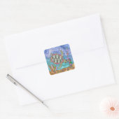 Psychedelic Zee Turtle Seahorse Art Vierkante Sticker (Envelop)