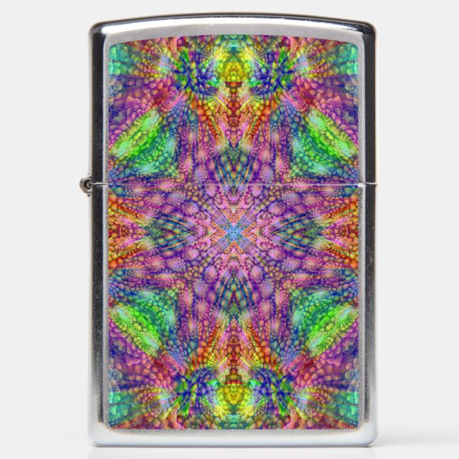 Psychedelic Zippo Street Chrome Pocket Lighter (Voorkant)