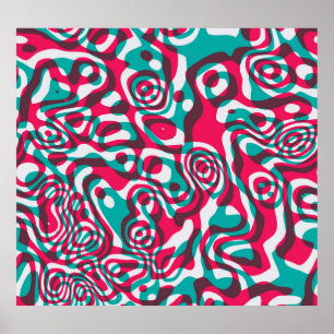 Psychedelic zuur naadloze funky achtergrond. poster