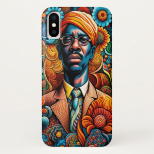 Psychedelica Abstract Afro-Amerikaans Man iPhone X Hoesje
