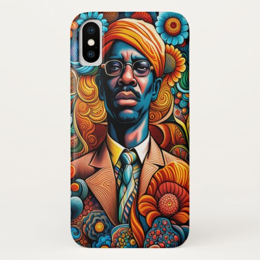 Psychedelica Abstract Afro-Amerikaans Man Case-Mate iPhone Case (Achterkant)