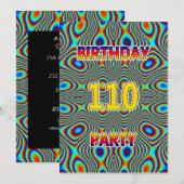 Psychédélique 110e fête d'anniversaire Invitation (Devant / Derrière)