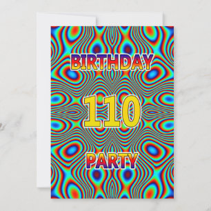 Psychédélique 110e fête d'anniversaire Invitation
