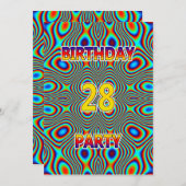 Psychédélique 28e fête d'anniversaire Invitation (Devant / Derrière)