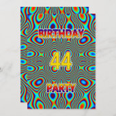 Psychédélique 44e fête d'anniversaire Invitation (Devant / Derrière)