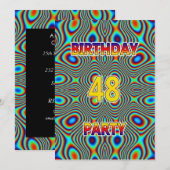 Psychédélique 48e fête d'anniversaire Invitation (Devant / Derrière)