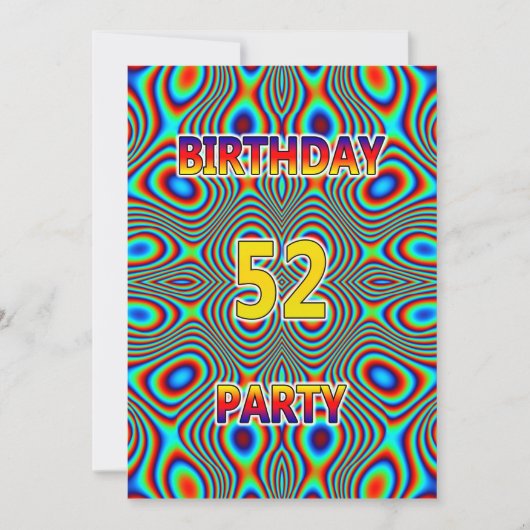 Psychédélique 52e fête d'anniversaire Invitation (Devant)