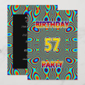 Psychédélique 57e fête d'anniversaire Invitation (Devant / Derrière)