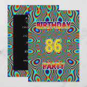 Psychédélique 86e fête d'anniversaire Invitation (Devant / Derrière)