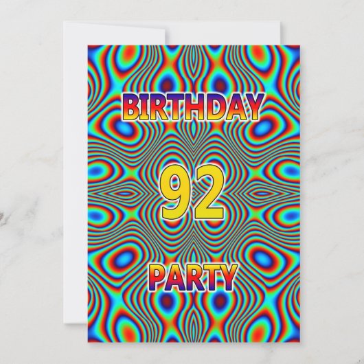 Psychédélique 92e fête d'anniversaire Invitation (Devant)