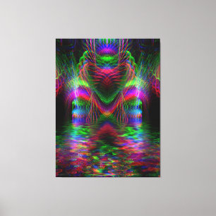 Psychédélique Arc-en-ciel Coeurs Amoureux Toile En