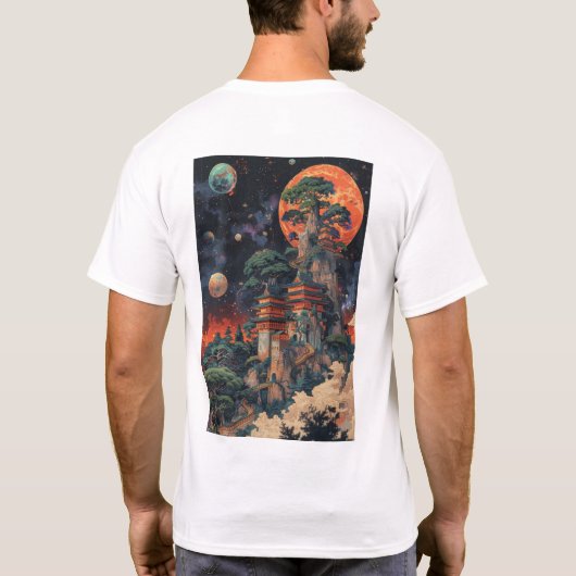 Psychédélique DMT Baobab Bonsai Ukiyo-e T-shirt (Dos)