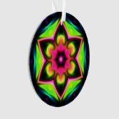 Psychédélique Hippie Fleur rose jaune et vert (devant)