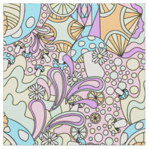 psychédélique pastel sur tissu rose