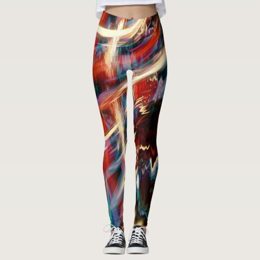 Psychédélique Rêve Abstrait Art Leggings ♥ Psydefx (Devant)