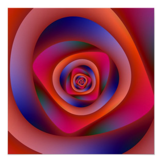 Psychédélique Spirale Labyrinthe Zazzle Poster par (Devant)