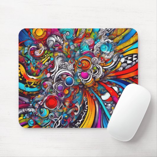 Psychedelisch Abstract Ontwerp Muismat (Met muis)