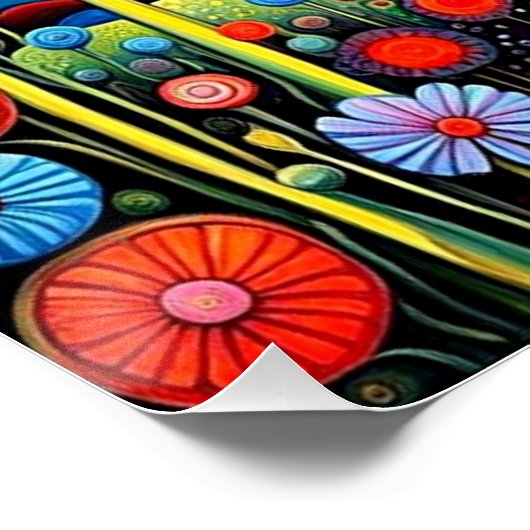 Psychedelisch berglandschap 2 perfect poster (Hoek)