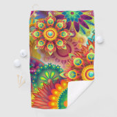 Psychedelisch bloemenpatroon golfhanddoek (Insitu)