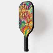 Psychedelisch bloemenpatroon pickleball paddle (Links)