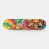 Psychedelisch bloemenpatroon skateboard (Horizontaal)