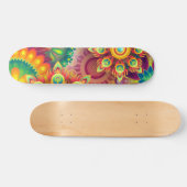 Psychedelisch bloemenpatroon skateboard (Horizontaal)
